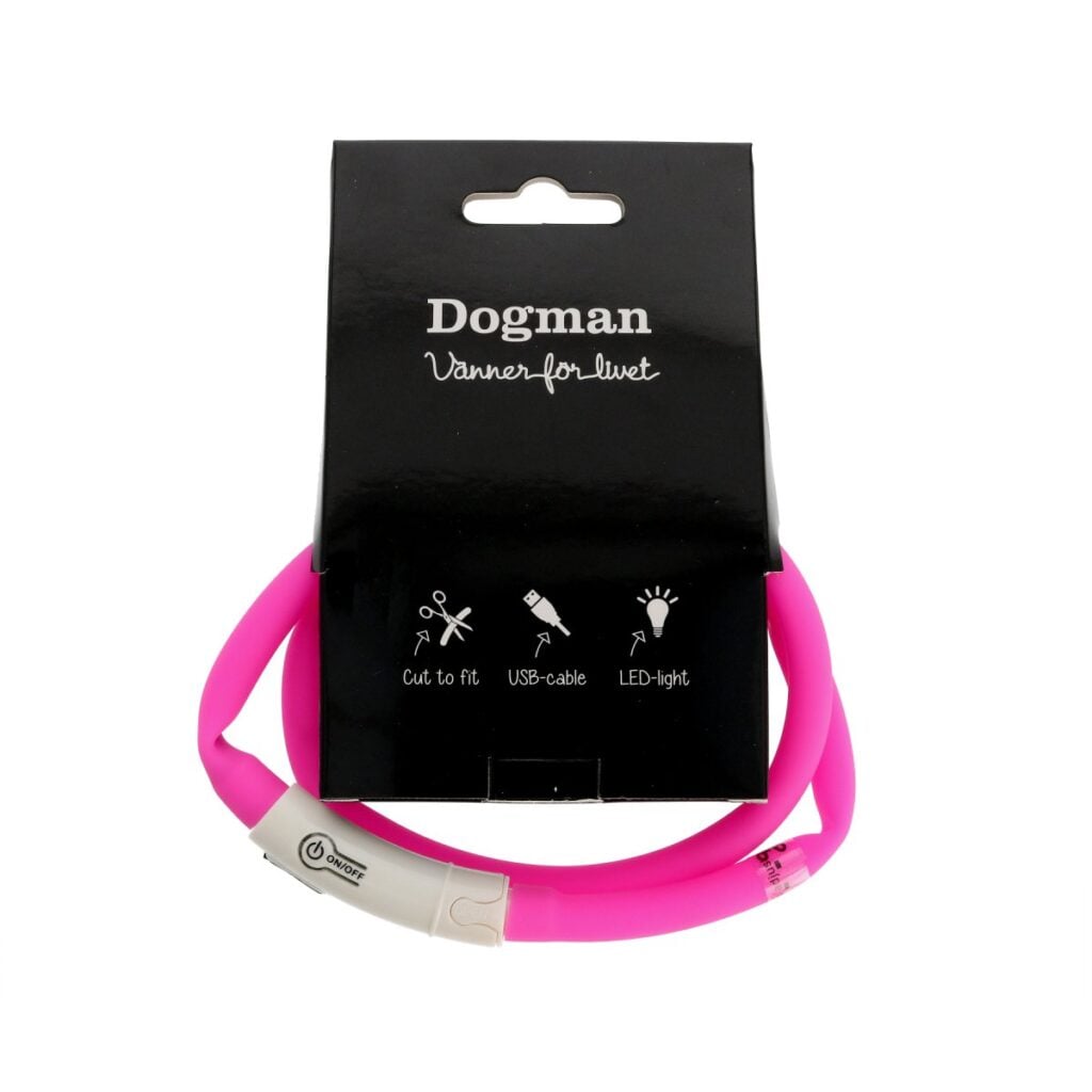 Blinkhalsband LED rosa 20-65 cm