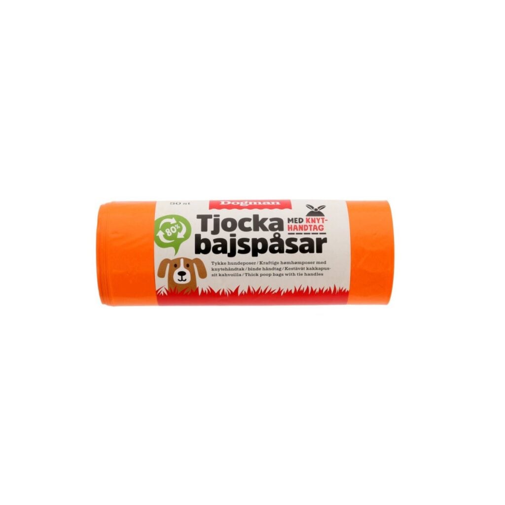 50-Pack Bajspåse med Knythandtag Orange