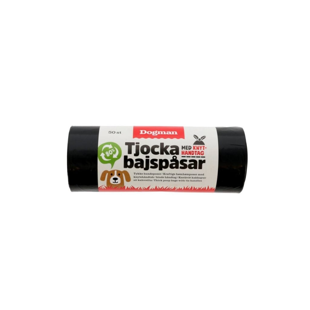 50-Pack Bajspåse med Knythandtag Svart