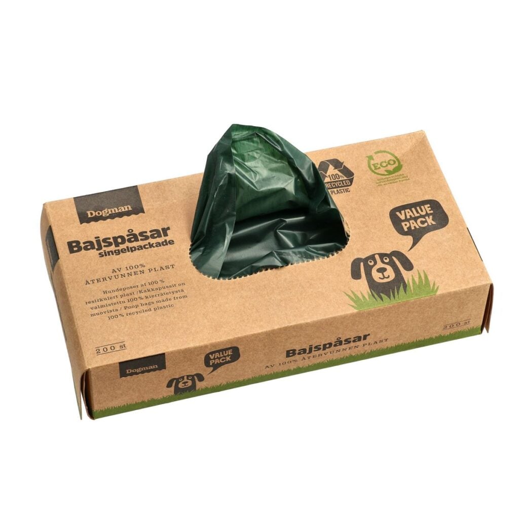 Dogman Bajspåsar 100% återv plast 200p Grön extra tjock