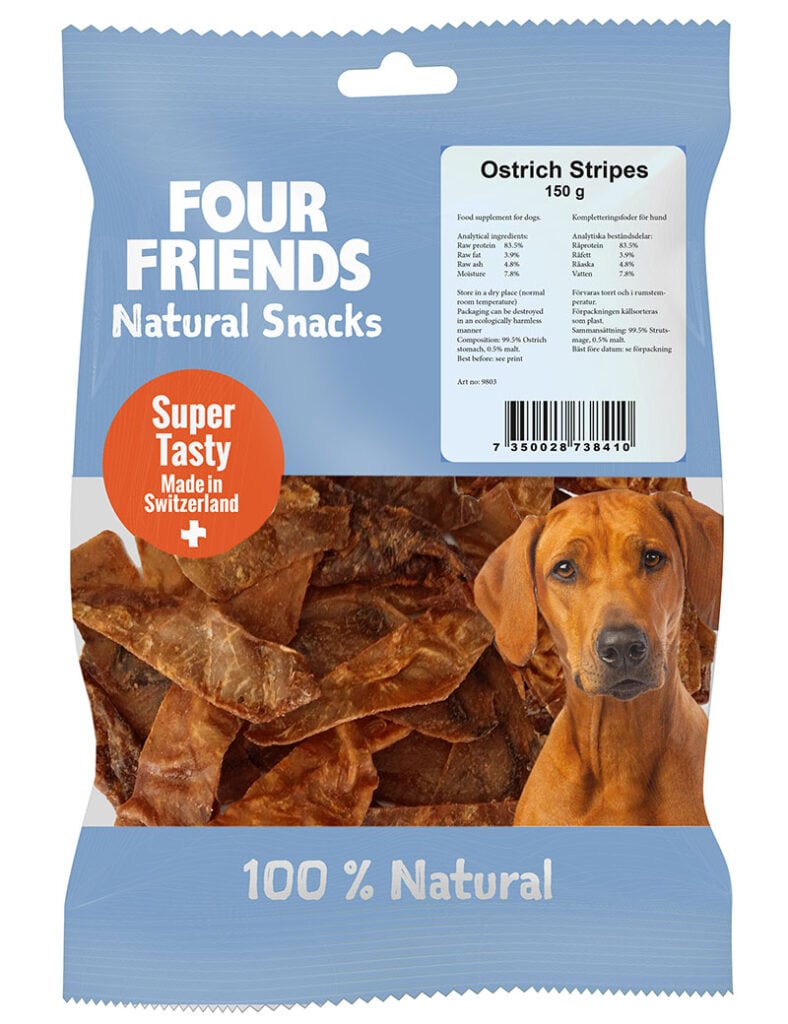 Four Friends Natural Snacks Ostrich Stripes