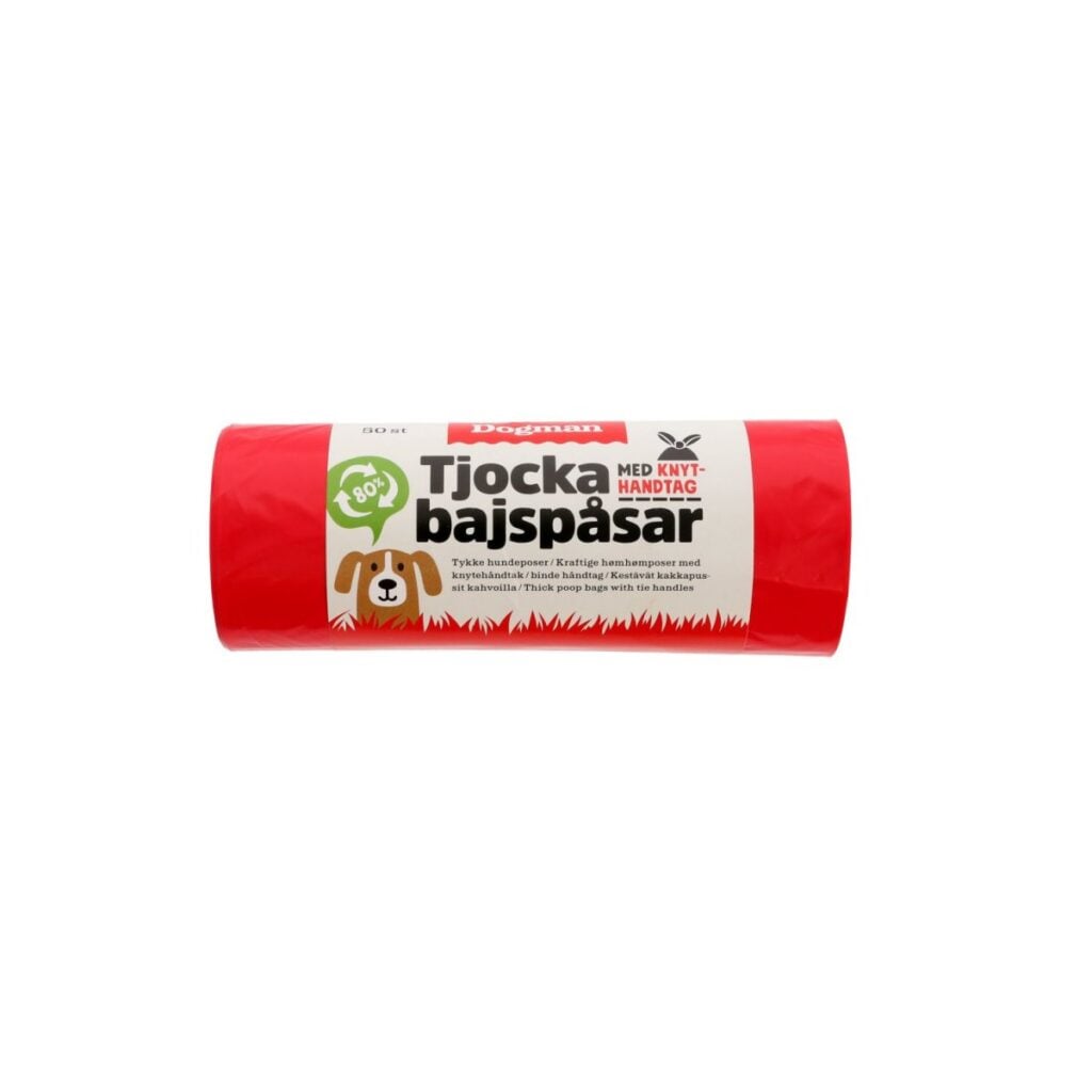 50-Pack Bajspåse med Knythandtag Röd