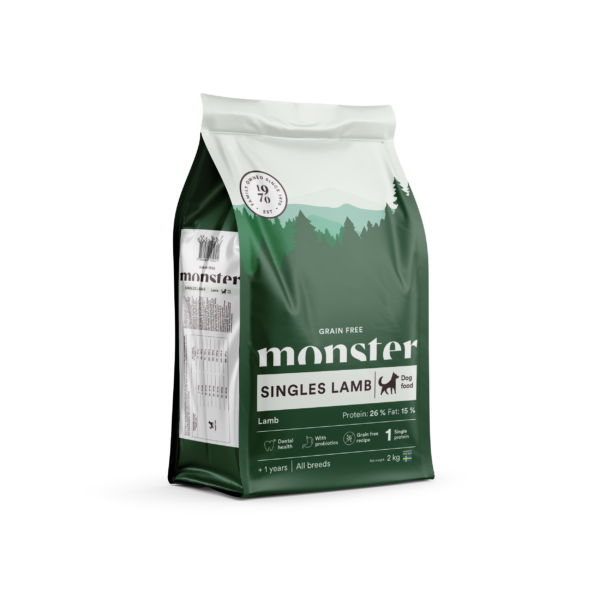 Monster Grain Free Singles Lamb 2kg - right Monster Grain Free Singles Lamb 2kg - right