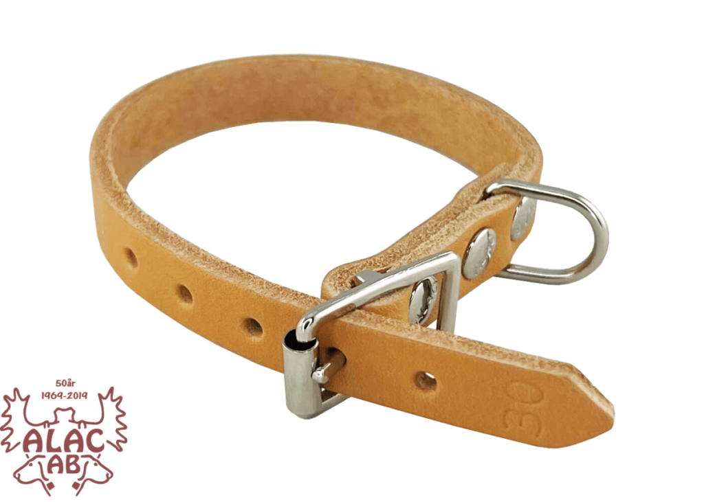 Alac Läderhalsband Natur