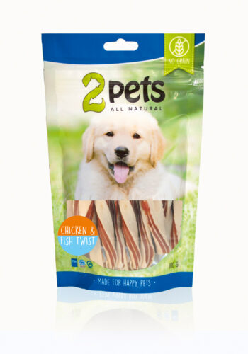 2pets Dogsnack Chicken&Fish Twist 100g